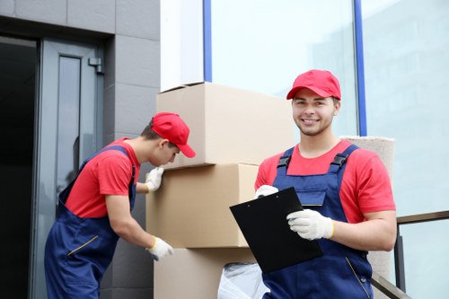 Removal van and movers preparing for a same day move in Camden street