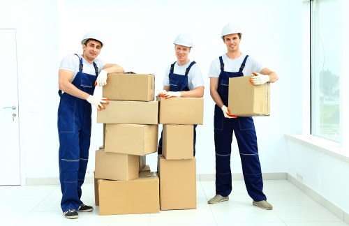 Commercial moving team handling office items in Camden