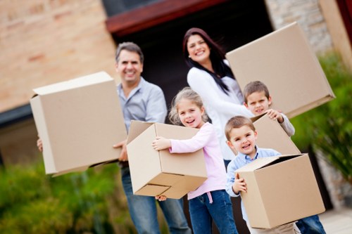 Packed boxes and furniture ready for a local Camden house move