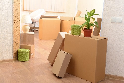Protective wrapping used for an upright piano transport job
